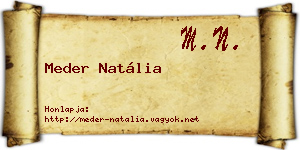 Meder Natália névjegykártya